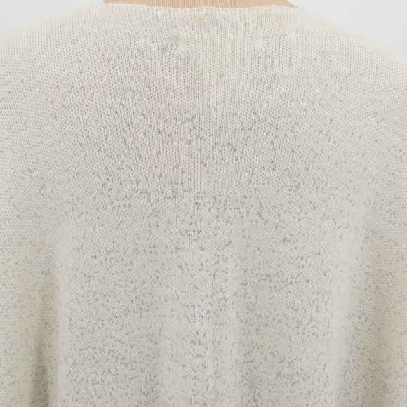 Kate Landry Wrap Metallic Knit Open Front Cream Acrylic Blend One Size - Picture 4 of 7